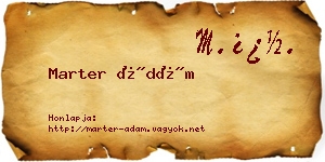 Marter Ádám névjegykártya